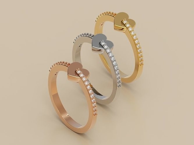 Heart ring 2 3D print model