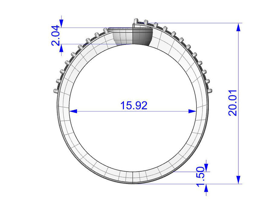 Heart ring 2 3D print model_3