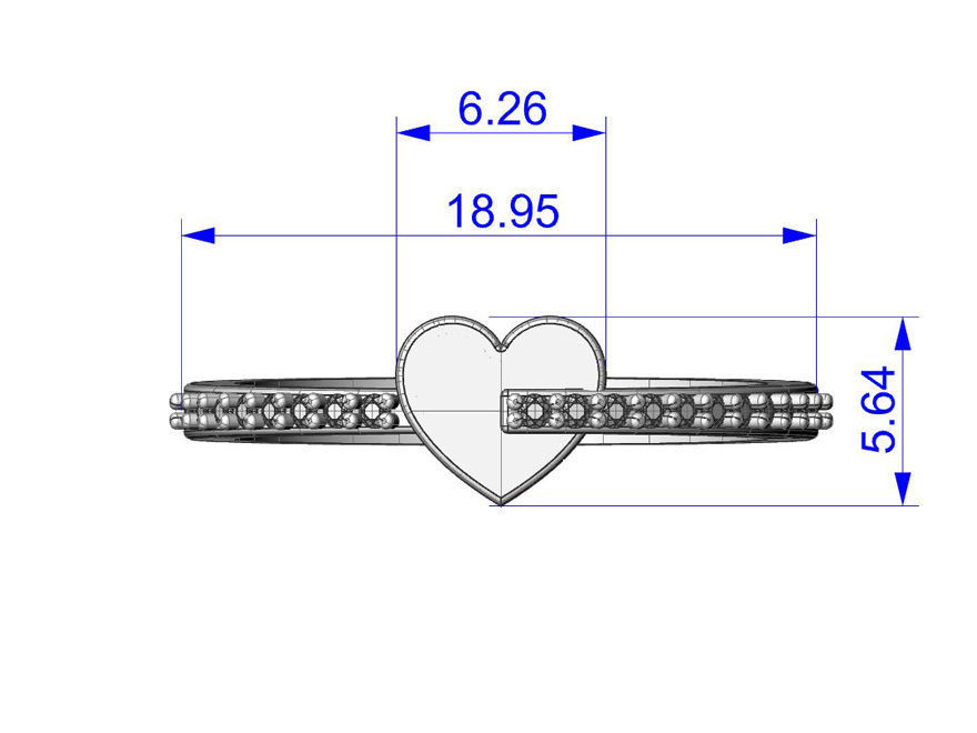 Heart ring 2 3D print model_4