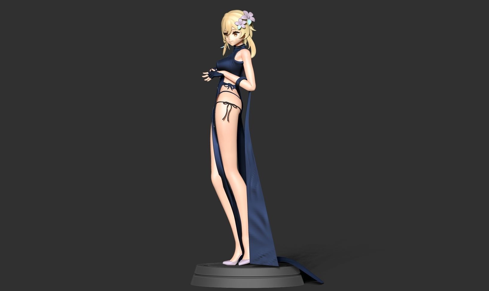 Traveler in cheongsam 3D print model_9