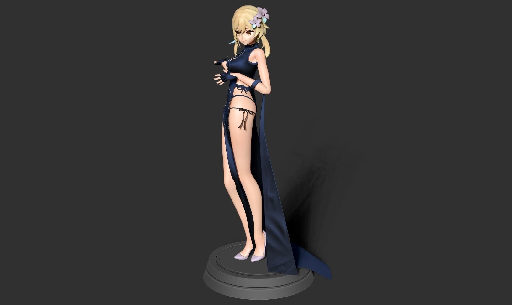Traveler in cheongsam 3D print model_15