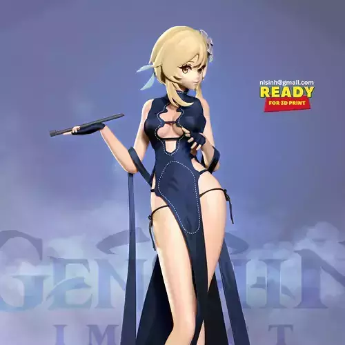 Traveler in cheongsam 3D print model