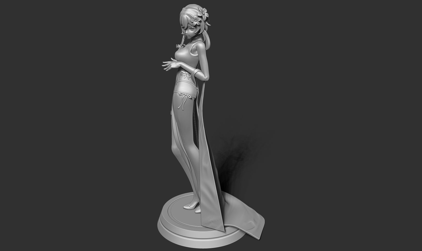 Traveler in cheongsam 3D print model_14