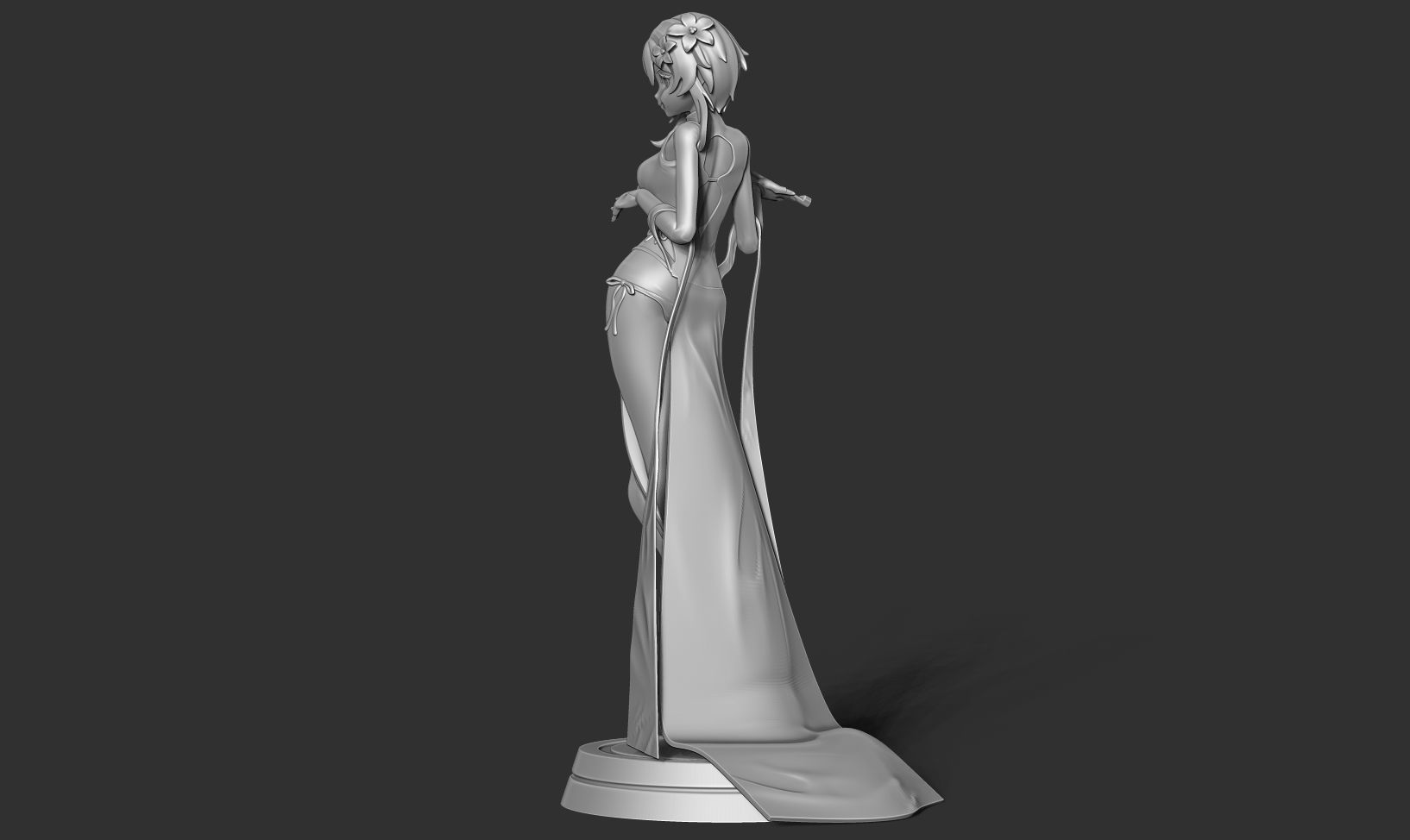 Traveler in cheongsam 3D print model_18