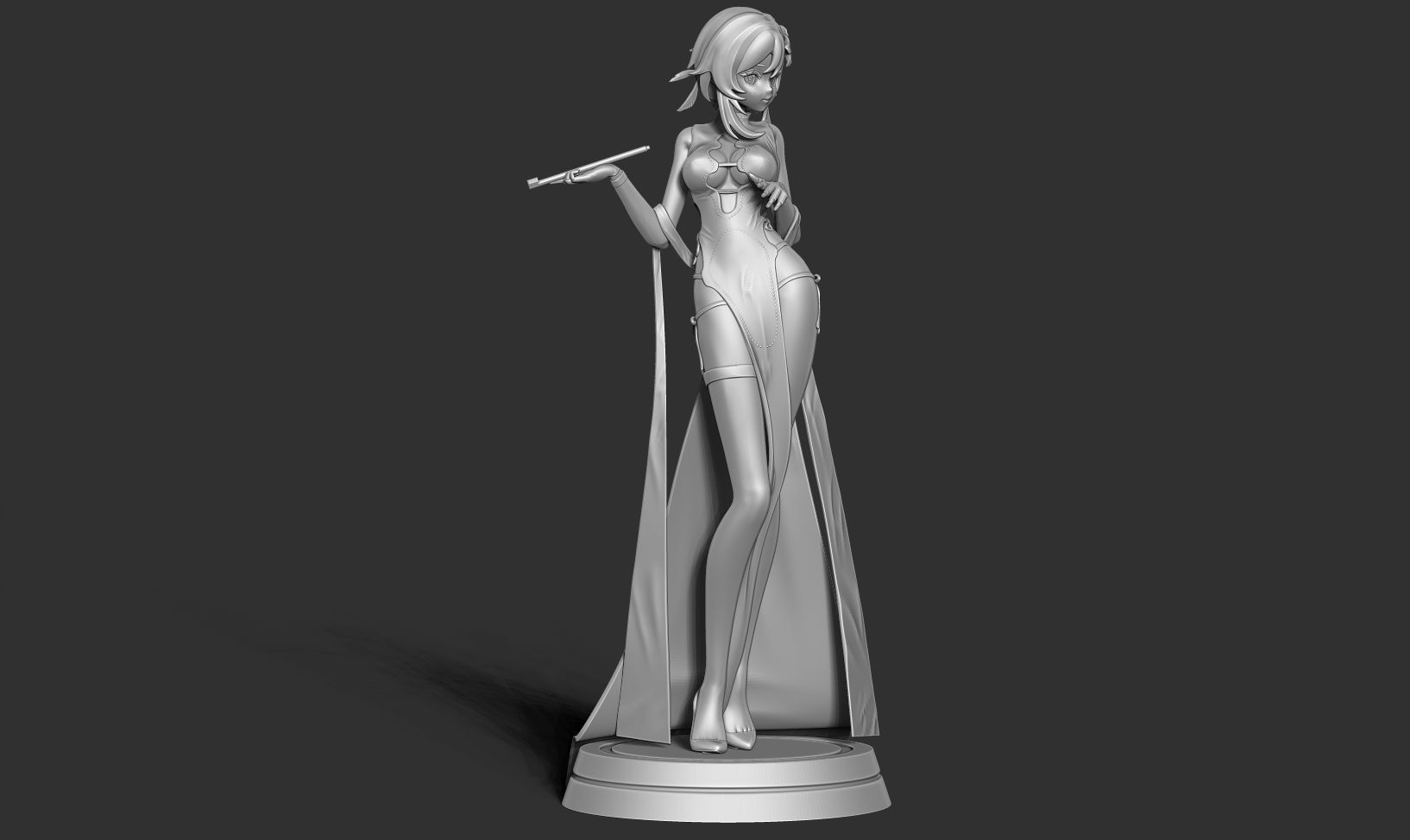Traveler in cheongsam 3D print model_12