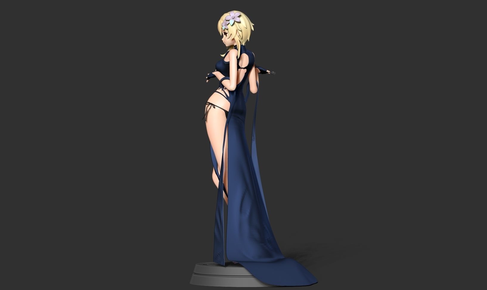 Traveler in cheongsam 3D print model_17