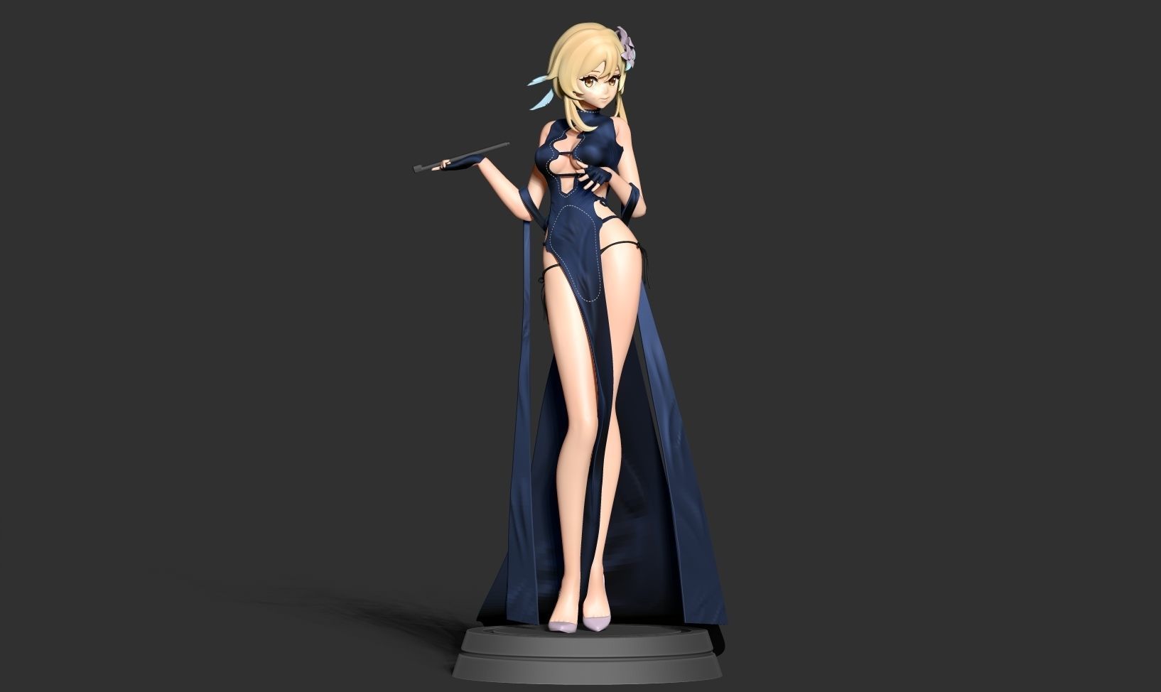 Traveler in cheongsam 3D print model_7