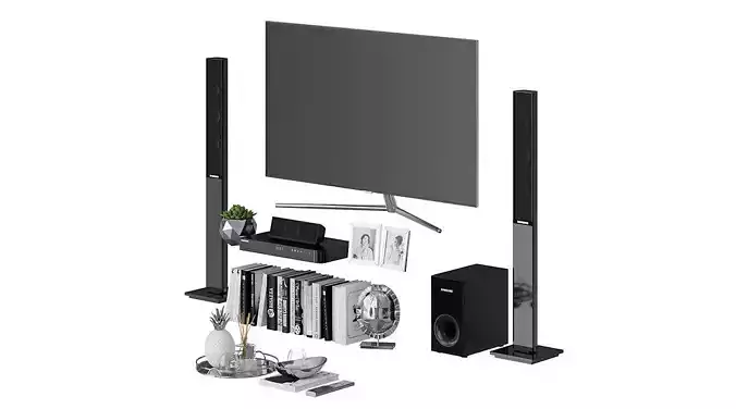 Living Room Silver BLENDER 3D Model Cycles