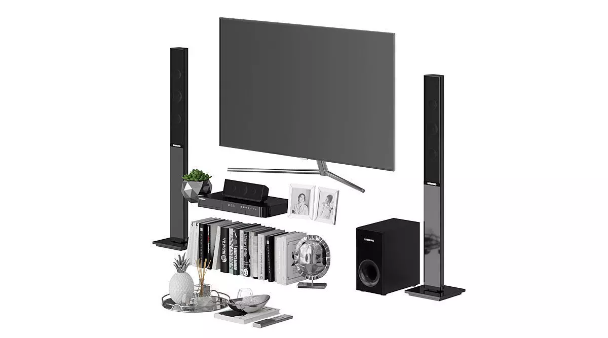 Living Room Silver BLENDER 3D Model Cycles 3D model_0