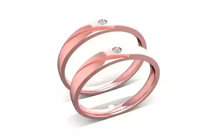 Elegant Twist Couple Band Ring for Men and Women  1335