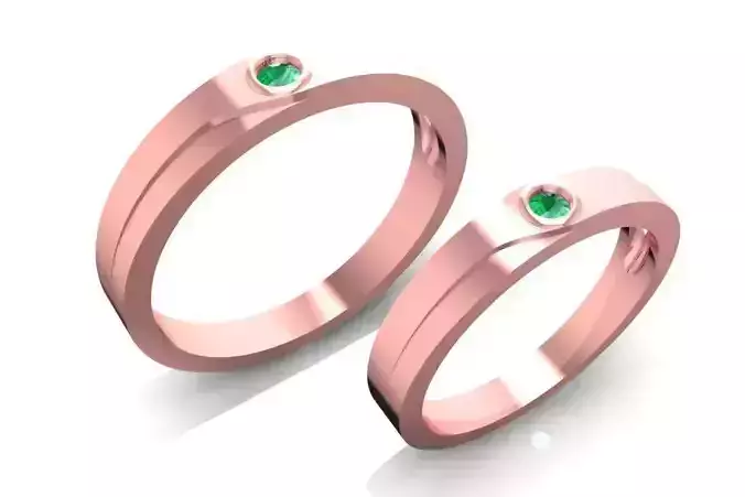 Couple Gemstone Wedding Rings for Men and Women 1336
