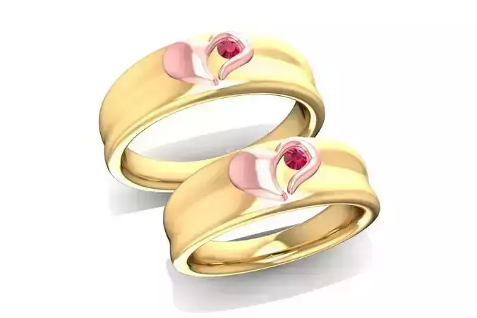 Romantic Bow Wedding Band Couple Rings for Men and Women  1338