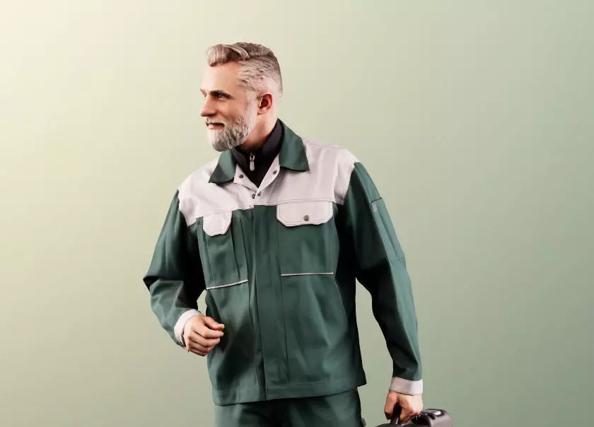 Alex 11844 - Male Craftsman Walking With Tool Case 3D model_0