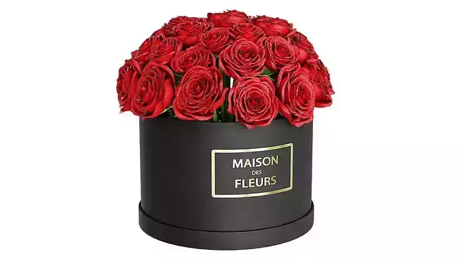 Red Roses In Box BLENDER 3D Model Cycles