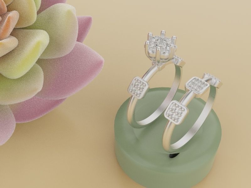 wedding rings 3D print model_2