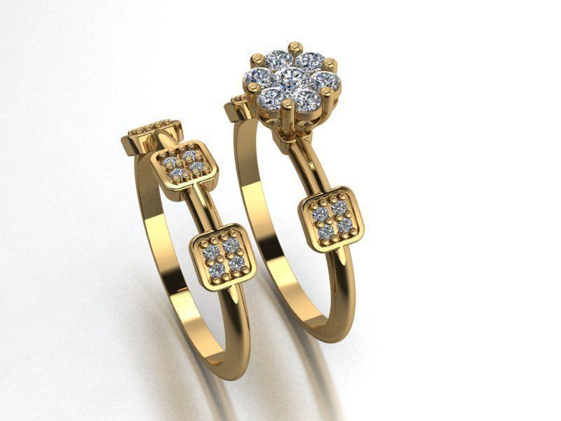 wedding rings 3D print model_7