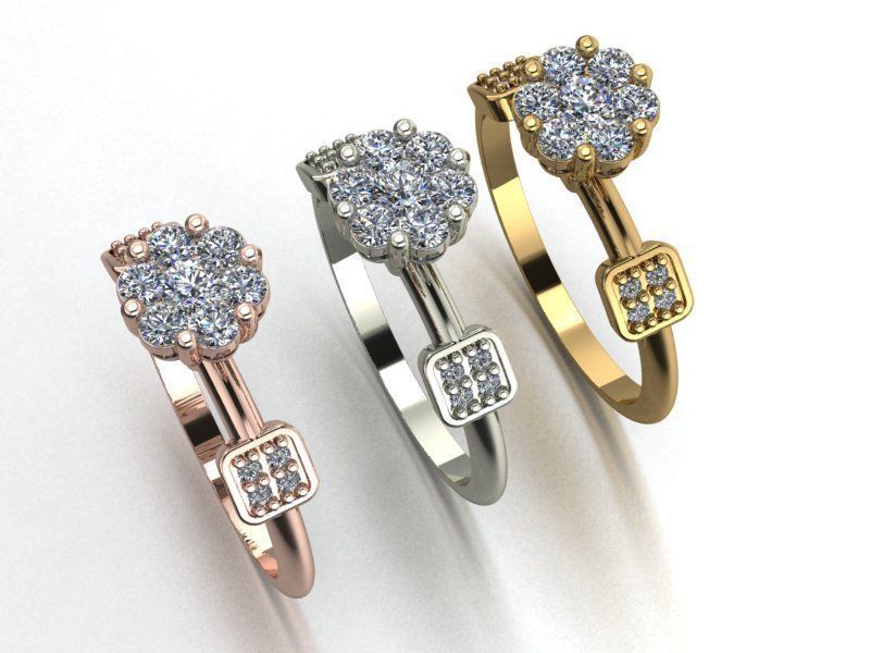 wedding rings 3D print model_4