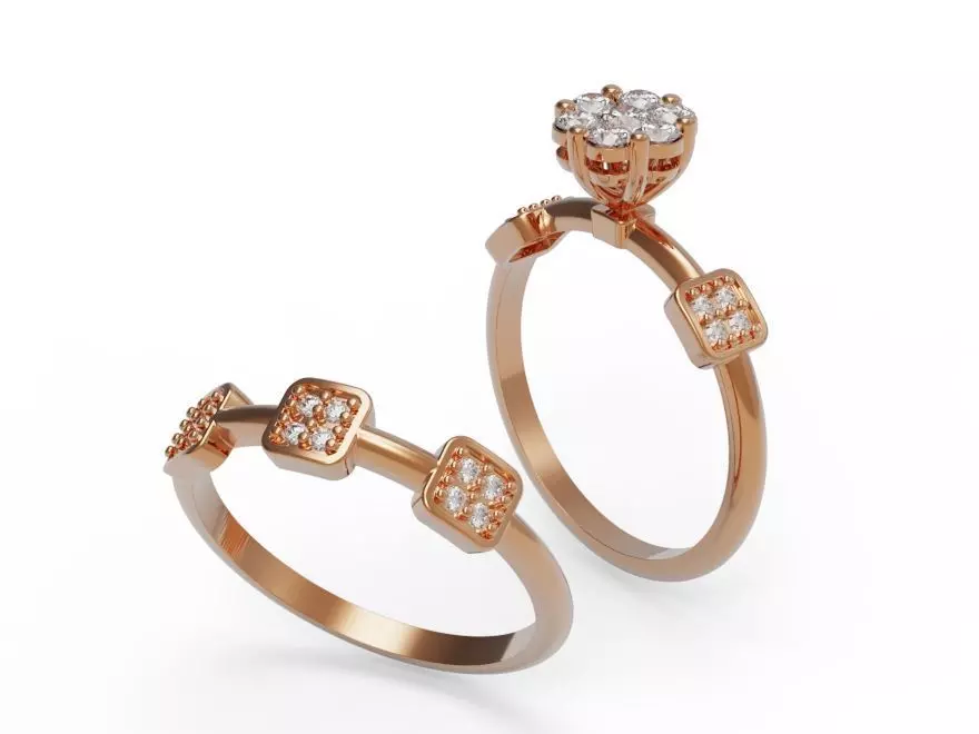 wedding rings 3D print model_0