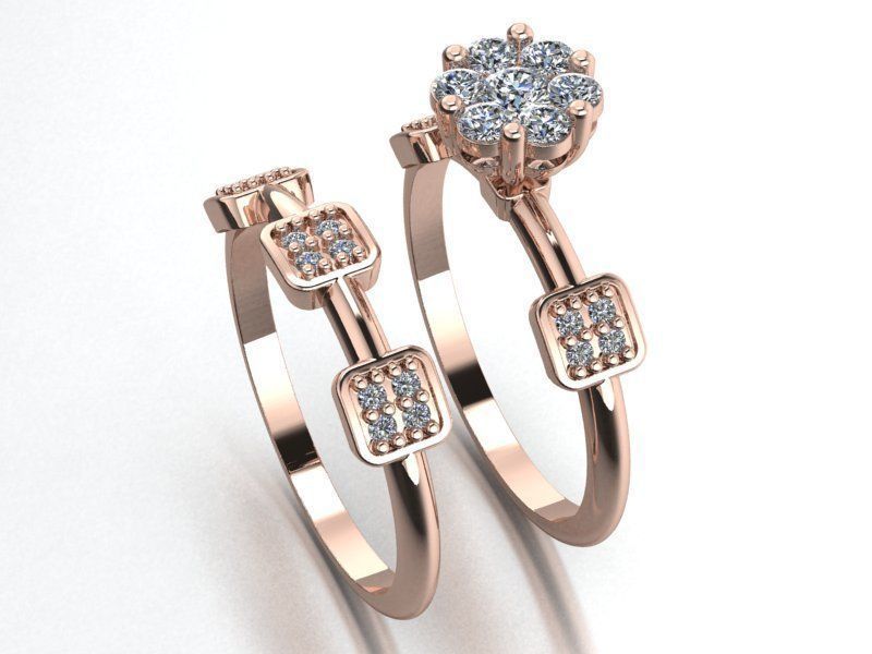 wedding rings 3D print model_3