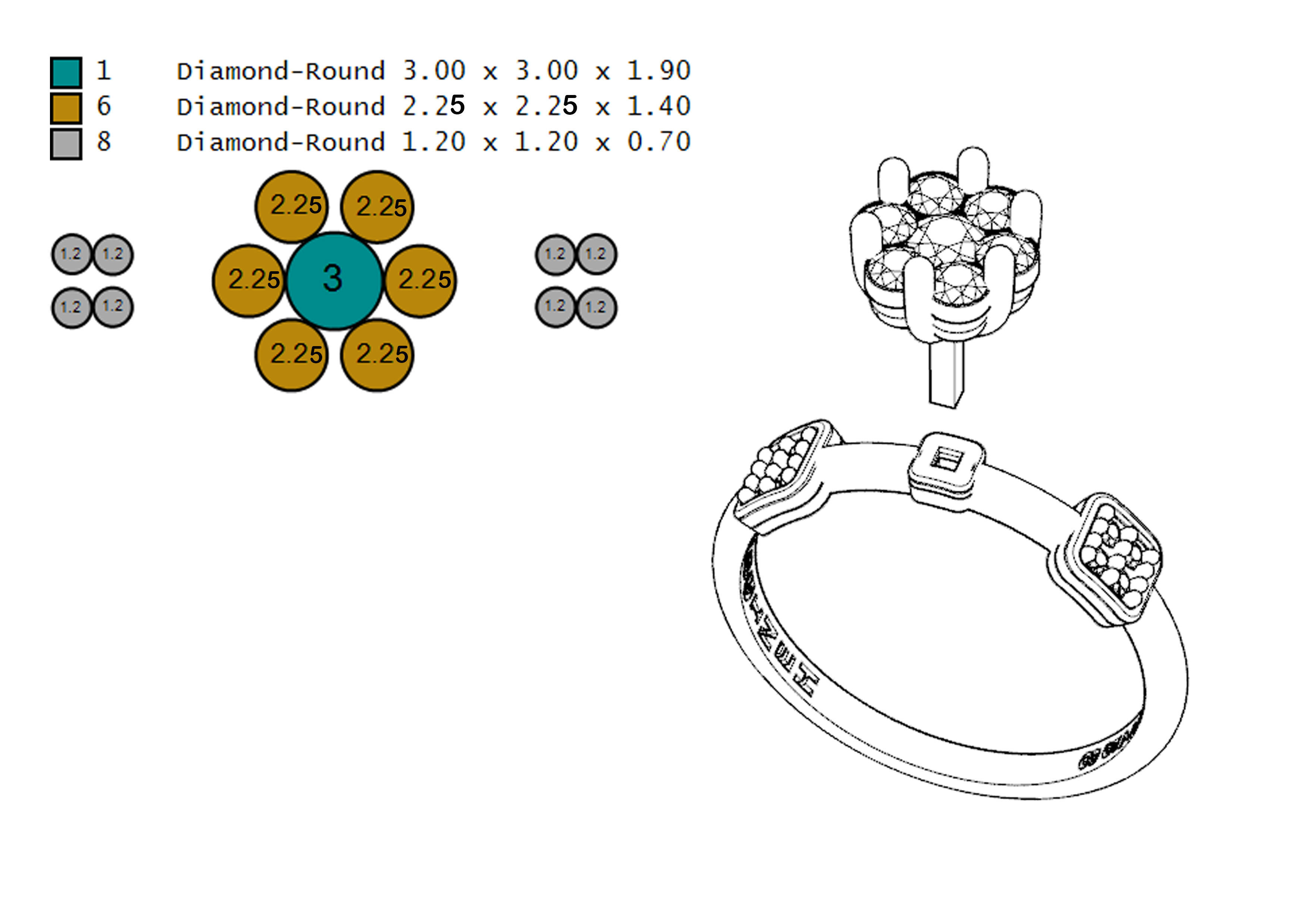 wedding rings 3D print model_10