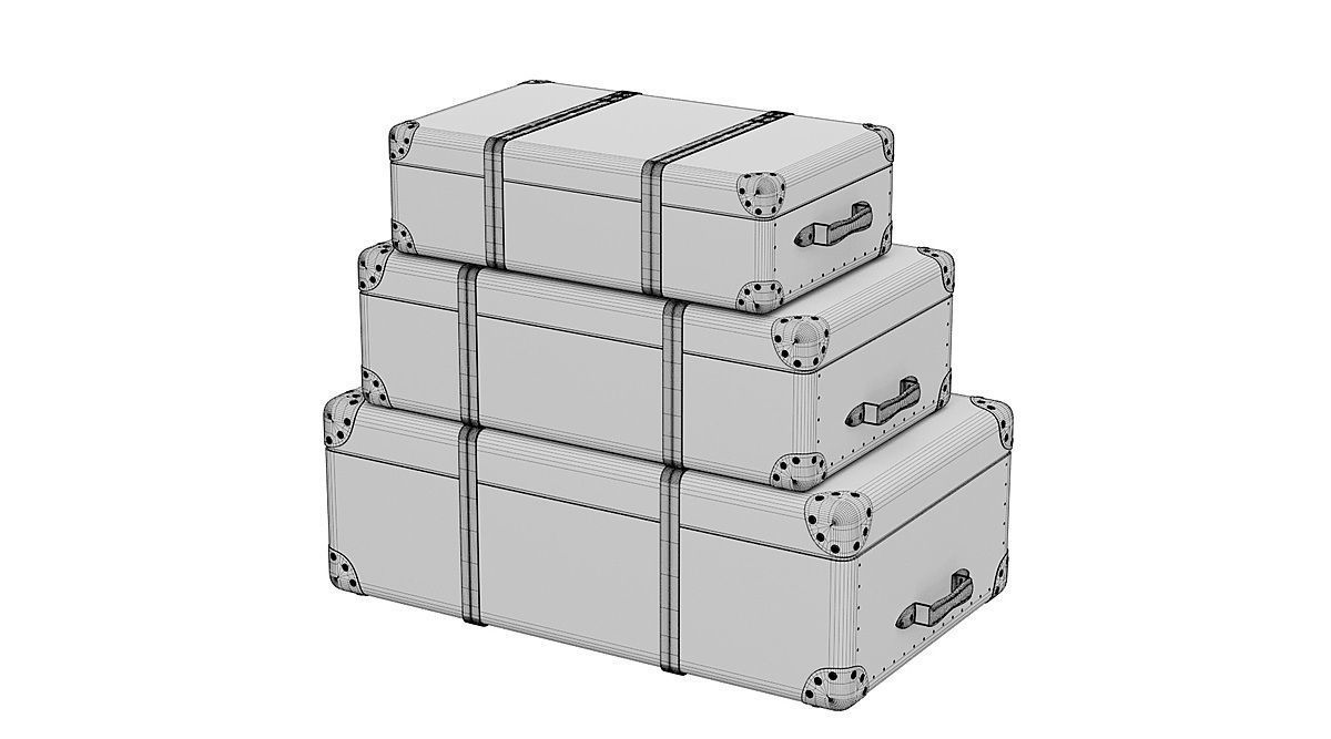 Suitcases Retro BLENDER 3D Model Cycles 3D model_6