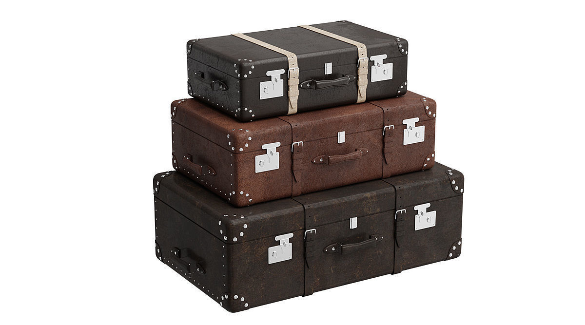 Suitcases Retro BLENDER 3D Model Cycles 3D model_2