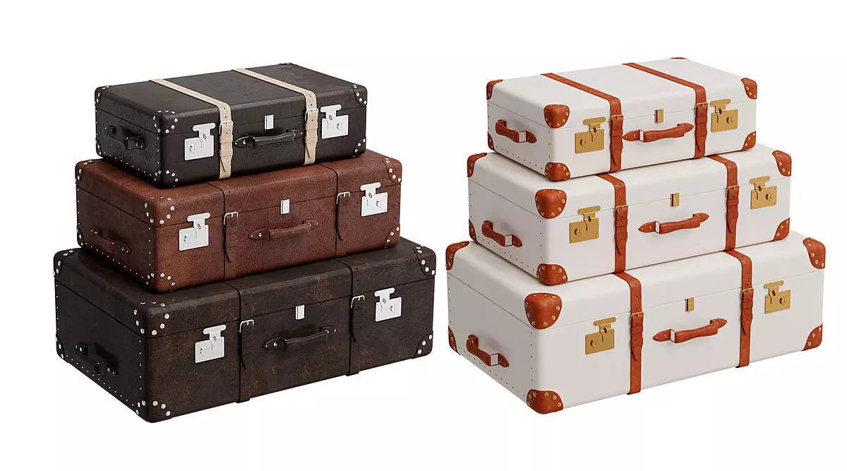 Suitcases Retro BLENDER 3D Model Cycles 3D model_0