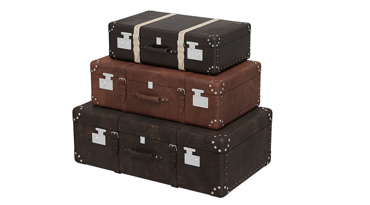 Suitcases Retro BLENDER 3D Model Cycles 3D model_3