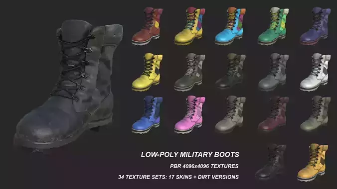 Military Boots with 17 SKINS 