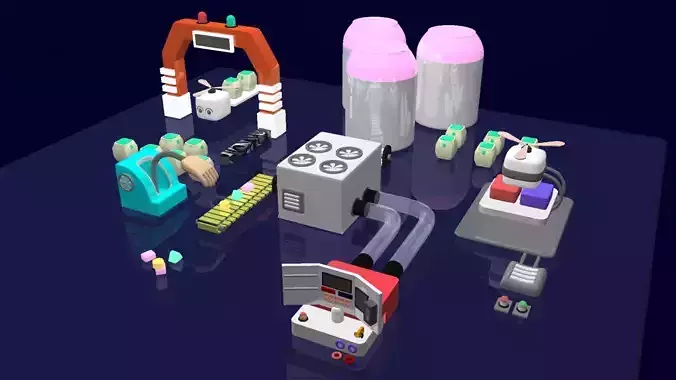 KIDS PLAY STATION  Low-poly 3D model