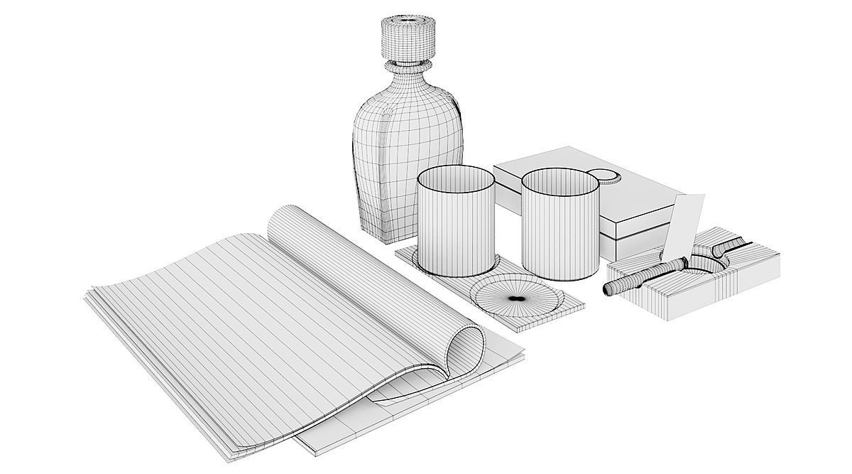 Whiskey Decor BLENDER 3D Model Cycles 3D model_1