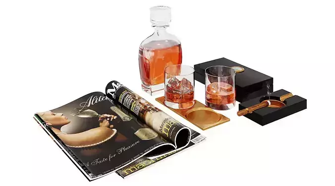 Whiskey Decor BLENDER 3D Model Cycles