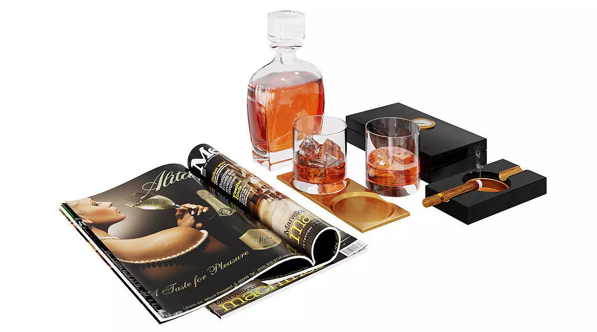 Whiskey Decor BLENDER 3D Model Cycles 3D model_0