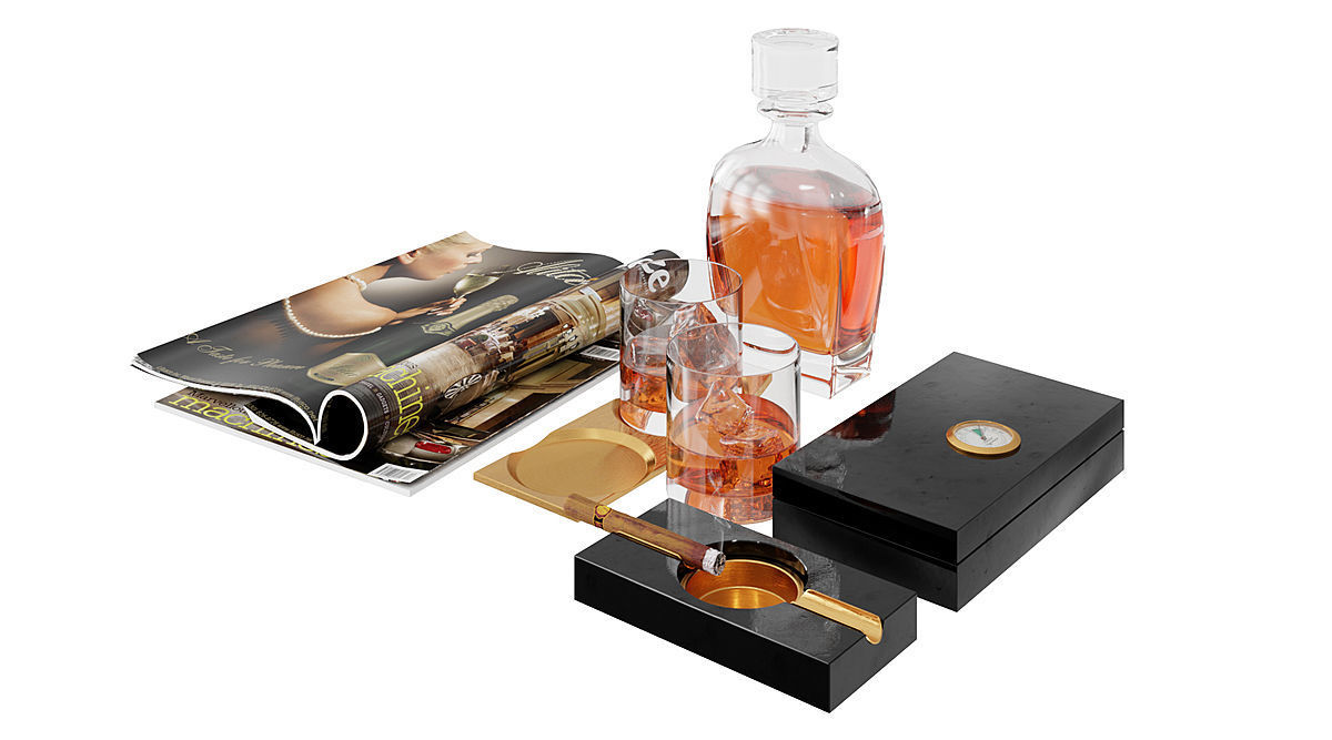 Whiskey Decor BLENDER 3D Model Cycles 3D model_4