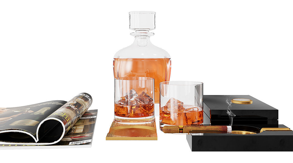 Whiskey Decor BLENDER 3D Model Cycles 3D model_2