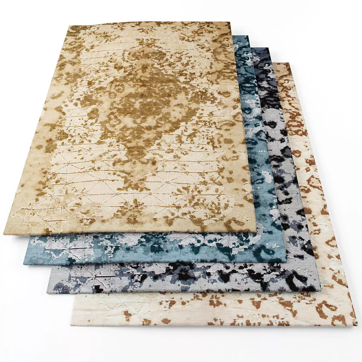 Rugs-1135 four rugs Low-poly 3D model_0