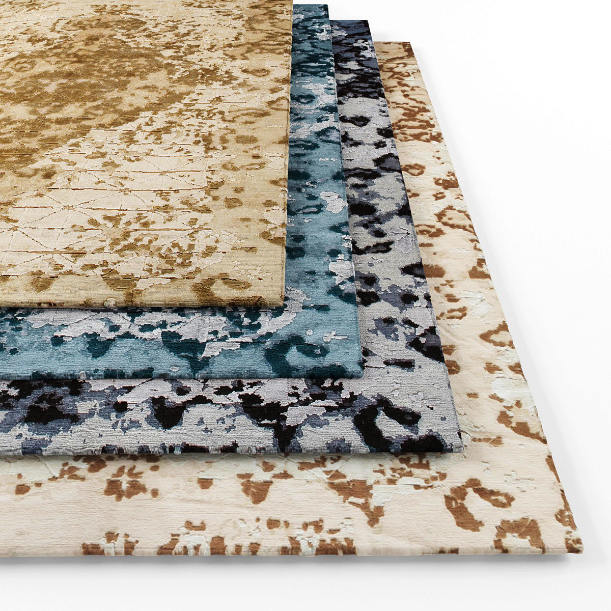 Rugs-1135 four rugs Low-poly 3D model_1