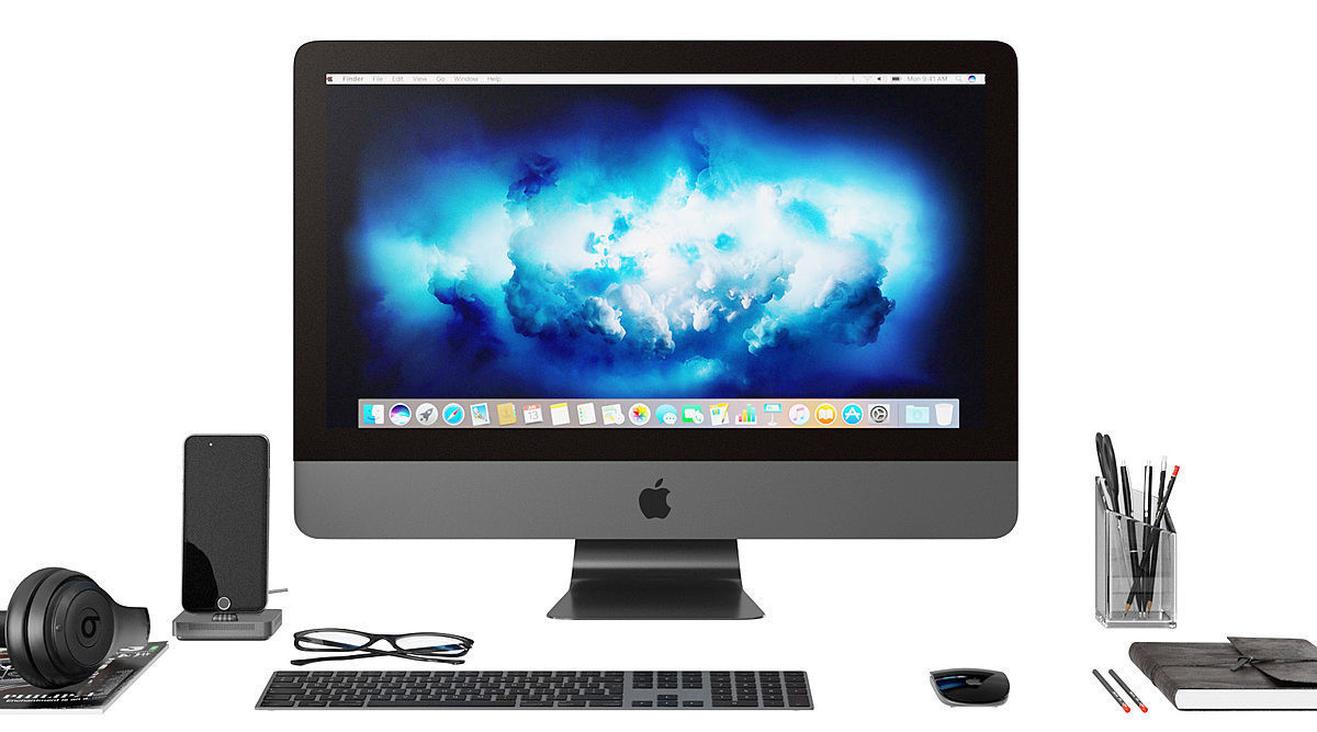 Workplace Space Gray Imac BLENDER 3D Model Cycles 3D model_2