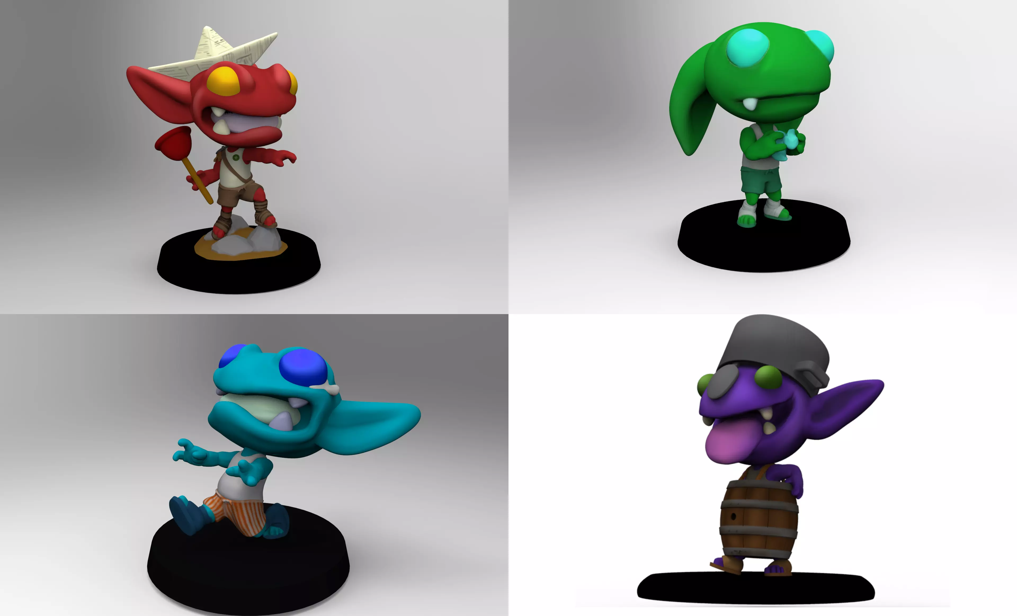 Chibi goblin horde 3D print model_0