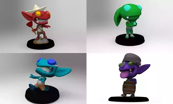 Chibi  goblin horde 3D print model