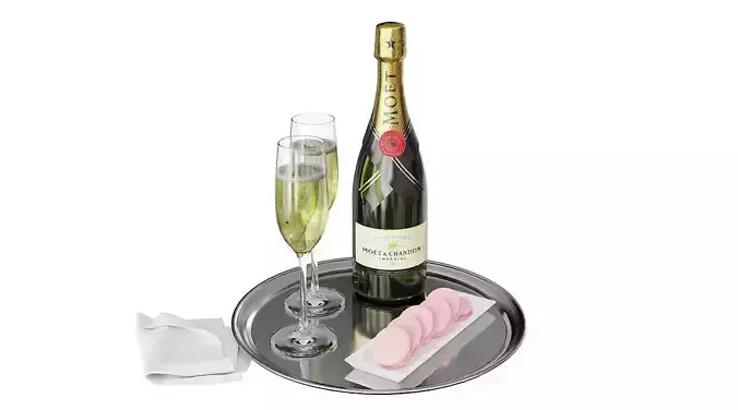 Champagne BLENDER 3D Model Cycles 3D model