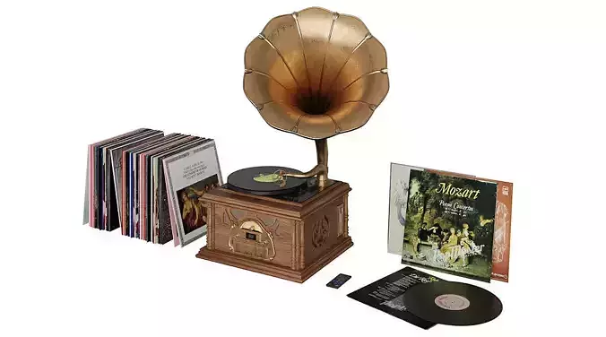 Classic Gramophone BLENDER 3D Model Cycles