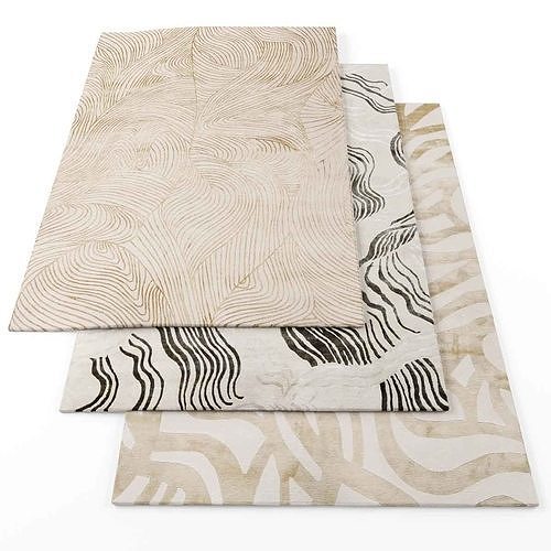 Rugs-1148 three rugs Low-poly 3D model
