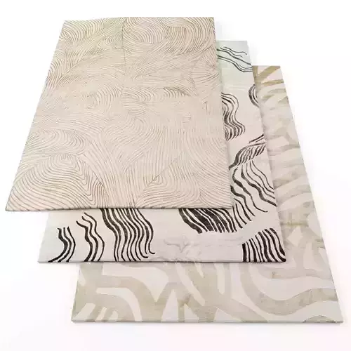 Rugs-1148 three rugs Low-poly 3D model