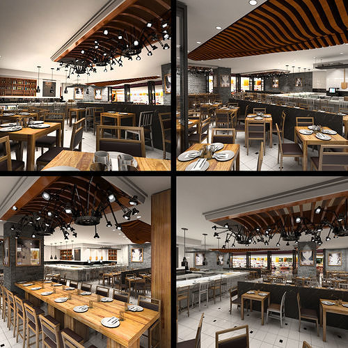 Restaurant - Cafe - Bar 3D model