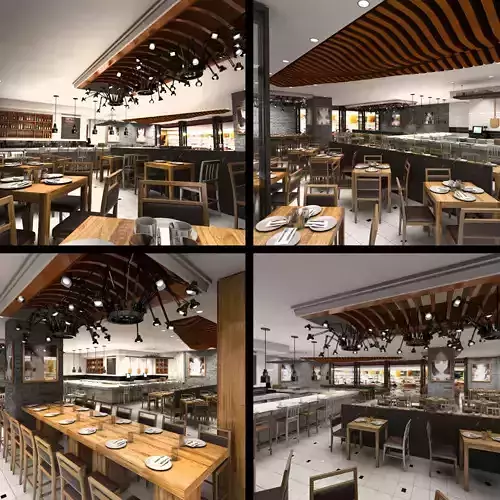 Restaurant - Cafe - Bar 3D model