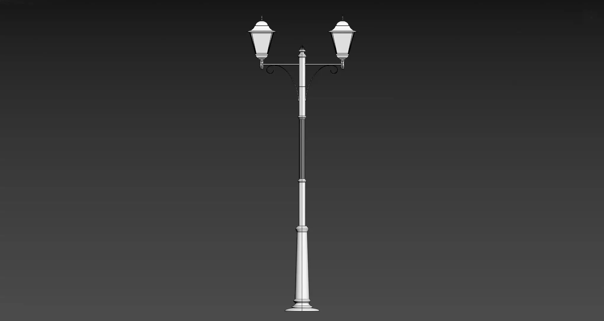 lamppost two street lamps Free 3D model