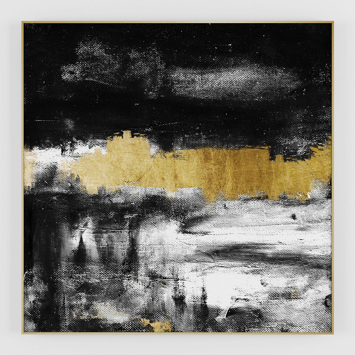 Pictures186 abstract painting gold Low-poly 3D model_2