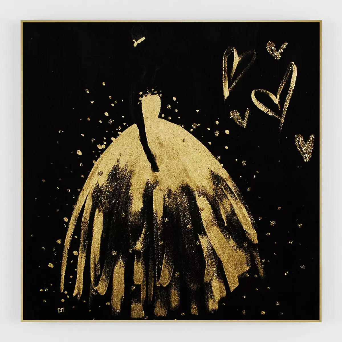 Pictures186 abstract painting gold Low-poly 3D model_0