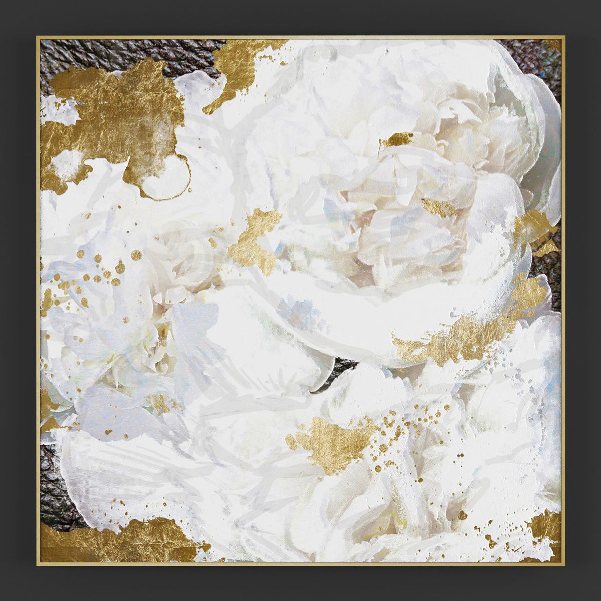 Pictures188 peonies with gold splatter Low-poly 3D model_1